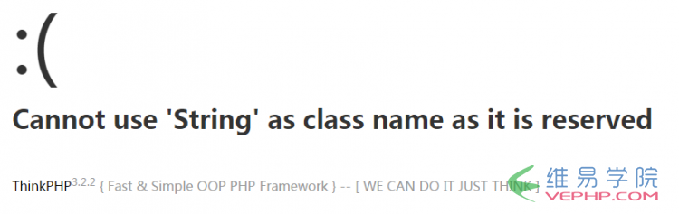 PHP实例：thinkphp在php7环境下提示Cannot use ‘String’ as class name as it is reserved的解决方法