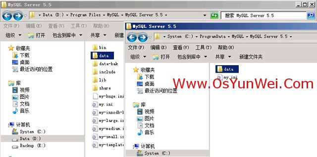 Mysql学习win2008 R2服务器下修改MySQL 5.5数据库data目录的方法