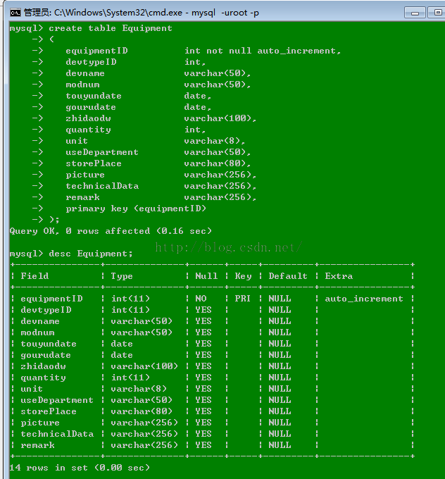 MYSQL教程Mysql创建通用设备管理信息系统数据库