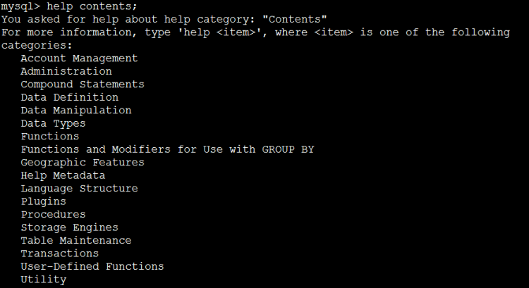 Mysql实例将MySQL help contents的内容有层次的输出方法推荐