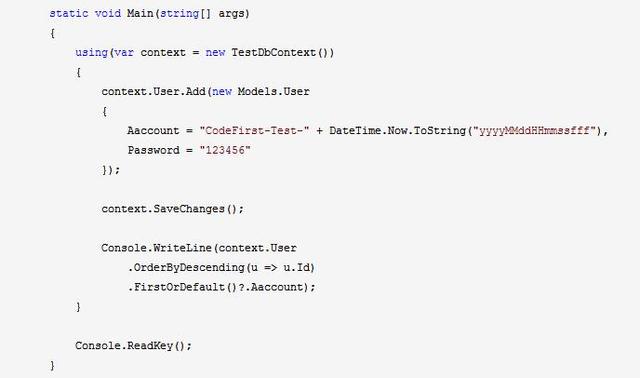 MySql 使用 EF Core 2.0 CodeFirst