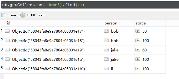 Mysql必读MySQL与Mongo简单的查询实例代码